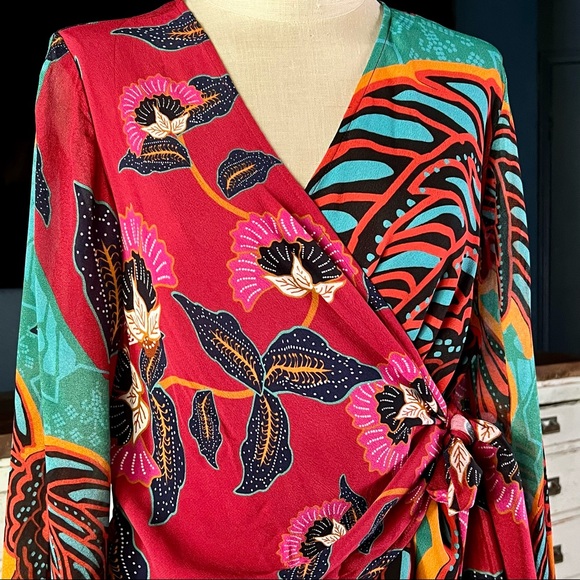 Anthropologie Conditions Apply Sleek Wrap Blouse Top SP - Picture 2 of 16